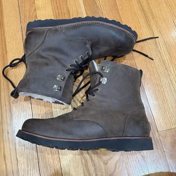 Ugg Hannen Mens Waterproof Sheepskin Leather Lace Up Winter  display picture 1